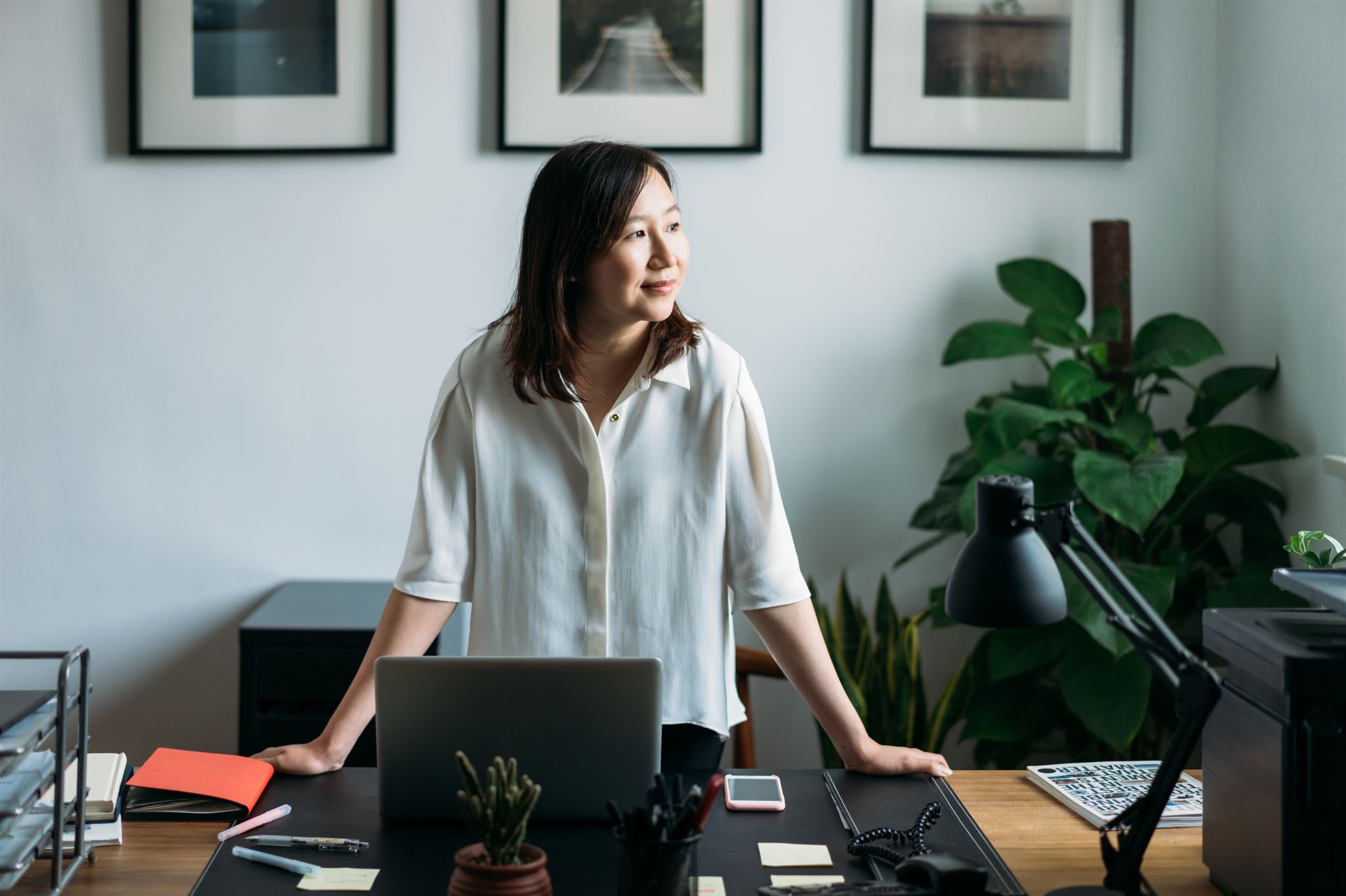 Worker-standing-in-office